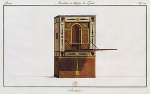 Skrivebord, tallerken 101, illustrasjon fra Collection de meubles et objects de gout (Samling av møbler og smaksobjekter) av Pierre de La Mesangere