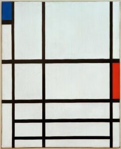 Komposisjon i rødt, blått og hvitt: II av Piet Mondrian