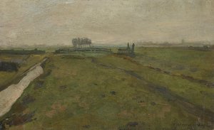 Landskap nær Amsterdam, ca. 1902. av Piet Mondrian