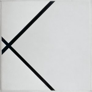 Pastillkomposisjon med to linjer av Piet Mondrian