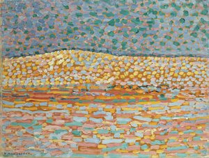 Pointillist Dune Study, Crest til venstre av Piet Mondrian