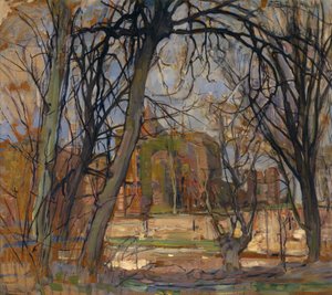 Spring Sun (Lentezon): Castle Ruin: Brederode, c.1909-10 (oil on masonite) av Piet Mondrian