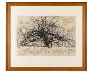 Studie for The Grey Tree, 1911 (svart fargestift på papir) av Piet Mondrian