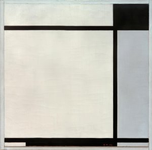 Tableau No.II, med svart og grått av Piet Mondrian