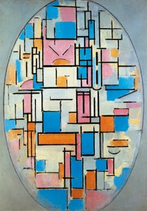 USA, New York, Oval komposisjon av Piet Mondrian