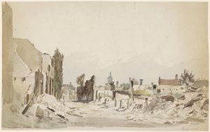 Ruinene ved Bodegraven etter brannen i juni 1870 av Piet Schipperus