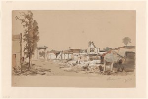 Ruiner av Bodegraven etter brannen 31. mai 1870 av Piet Schipperus