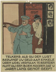 Porter for en kino Kampanje for å promotere boken (serietittel) av Piet van der Hem