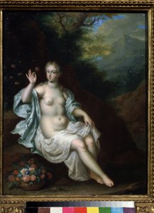 ""Portrait Of The Nymph Flore"" (Flora) Maleri av Pieter Born (Borm) (1650-1682) Private samlinger fra 1600-tallet av Pushkin-museet, Moskva av Pieter Borm