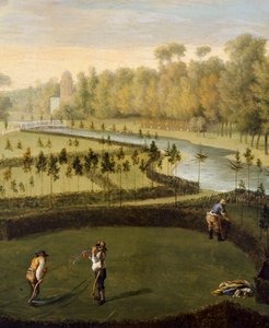The Gardens at Chiswick House from the West (detalj av 369420) (olje på panel)