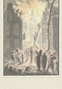 Brann i et hus av Pieter Bartholomeusz. Barbiers