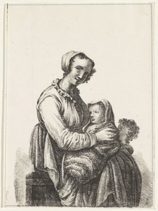 Mor med baby og småbarn av Pieter Bartholomeusz. Barbiers