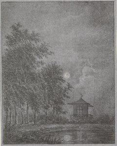 Hage ved måneskinn av Pieter Bartholomeusz. Barbiers