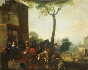 Høsting av vinstokkene av Pieter Bodding van Laer (manner of)