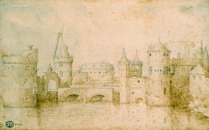 Utsikt over de gamle festningsverkene i Amsterdam, Nederland, 1562 av Pieter Bruegel the Elder