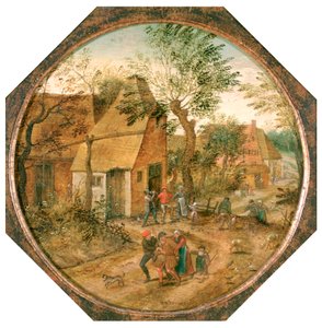 Passasje gjennom landsbyen, c1584-1637 av Pieter Brueghel the Younger