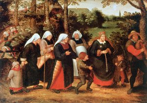 Brudens prosesjon, c1584-1638 av Pieter Brueghel the Younger