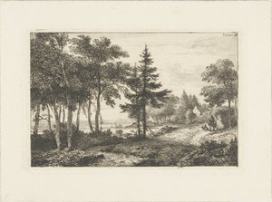 Landskap med furu og rytter Vannlandskap (serietittel) av Pieter Casper Christ