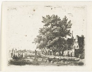 Slepeflåte ved et kloster av Pieter Casper Christ