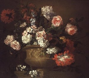Stilleben av blomster i en urne av Pieter Casteels