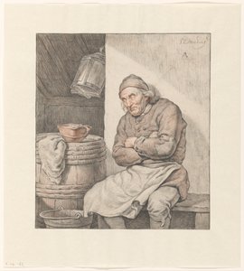 Sittende, sovende mann