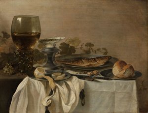 Stilleben med en fisk av Pieter Claesz