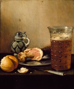 Stilleben med en skinke, 1642 av Pieter Claesz