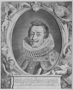 Ferdinand II, den hellige romerske keiseren, gravert av Pieter van Sompel, 1644