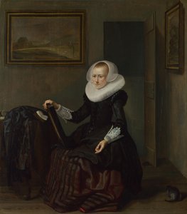 En kvinne som holder et speil, 1625