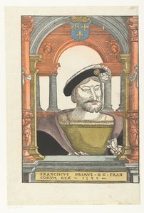 Portrett av Frans I av Frankrike Francis primus - d g . francorum rex (tittel på objekt) av Pieter Coecke van Aelst (I) (circle of)