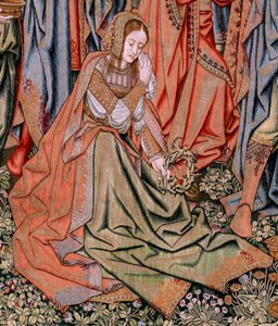 flamsk billedvev. Serien The Passion of Christ. Nedstigningen fra korset (Descandimiento). Den andre billedvevserien av Kristi lidenskap som tilhører Patrimonio Nacional. Modelltegnere fra kretsen til Jan van Roome. Produksjon Pieter va av Pieter Coecke van Aelst
