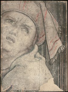 Hodet til en mann i turban som ser oppover av Pieter Coecke van Aelst