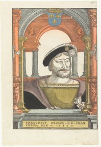 Portrett av Frans I 1494-1547, konge av Frankrike, hertug av Bretagne, greve av Provence, 1539 av Pieter Coecke van Aelst