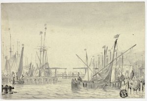 Skip i havnen av Pieter Coopse