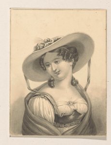 Jente med hatt av Pieter Cornelis van den Velden