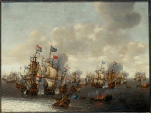 Sjøslaget de fire dagene av Pieter Cornelisz. Soest