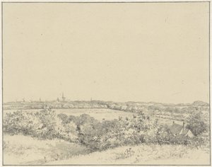 Utsikt over Haarlem, sett fra sanddynene av Pieter Ernst Hendrik Praetorius