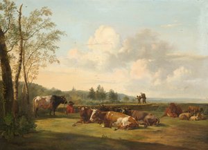 Landskap med storfe av Pieter Gerardus van Os