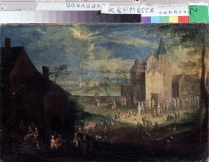 ""Kermesse på stedet for en landsby"" (Kermis) Bylandskap i Flandern. Maleri av Peter Gysels (1621-1690) Serpukhov, Statens museum for historie og kunst Russland