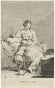 Mor med barn veldedighet (tittel på objekt) av Pieter Holsteyn (II)