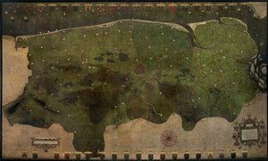Kart over Castellany of Brugge (olje på lerret) av Pieter II Claeissens