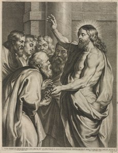 Kristus gir nøklene til Peter av Pieter I de Jode