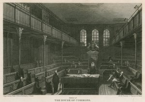 Interiør av Underhuset, Westminster, London av Pieter Jansz. Quast