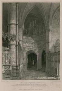 Utsikt over sørskjermen til Henry the Fifth Chapel, Westminster Abbey av Pieter Jansz. Quast