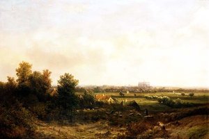 En hyrde og flokken hans nær Haarlem av Pieter Lodewijk Francisco