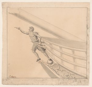 Figurhode av en mann med kikkert av Pieter Luypen (signed by artist)