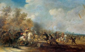 Cavalry Charge-maleri av Pieter Meulener (1602-1654)