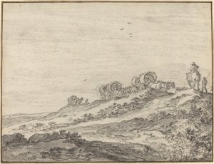 Reisende langs Crest of a Hill