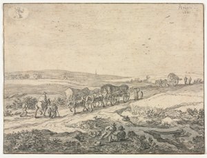 august: Landskap med vogner