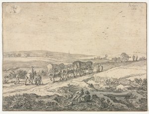 august: Landskap med vogner, ca. 1655.